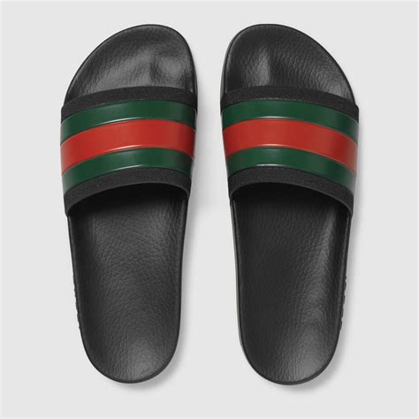 men's gucci rubber slides|Gucci platform slides black.